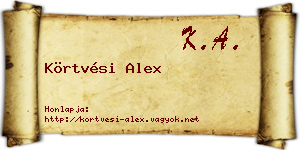 Körtvési Alex névjegykártya