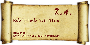 Körtvési Alex névjegykártya