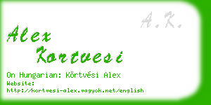 alex kortvesi business card
