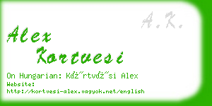 alex kortvesi business card